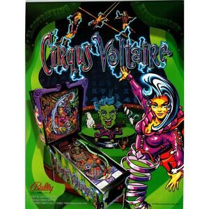 Cirqus Voltaire Pinball Machine Game FLYER 8.5" x 11" Original Art 1997 Circus